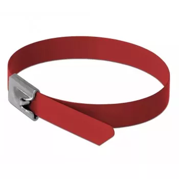Abraçadeira DeLOCK 18782 aço inoxidável vermelho 300 mm 10 unid.