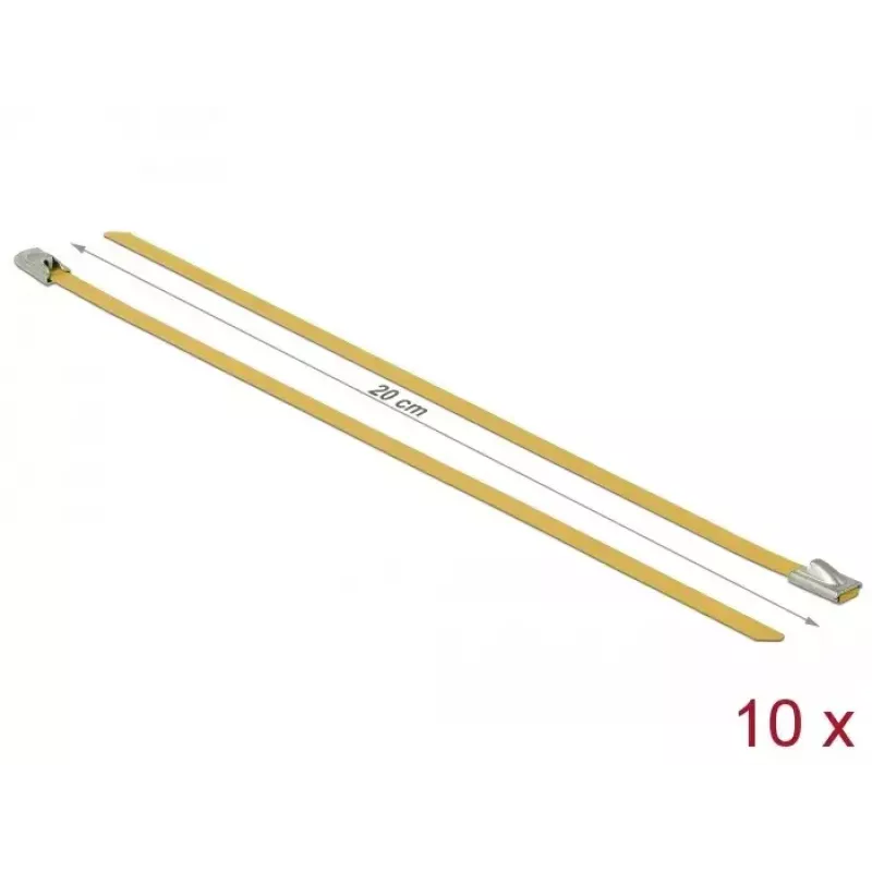 Abraçadeira DeLOCK 18785 aço amarelo 200 mm 10 unid.