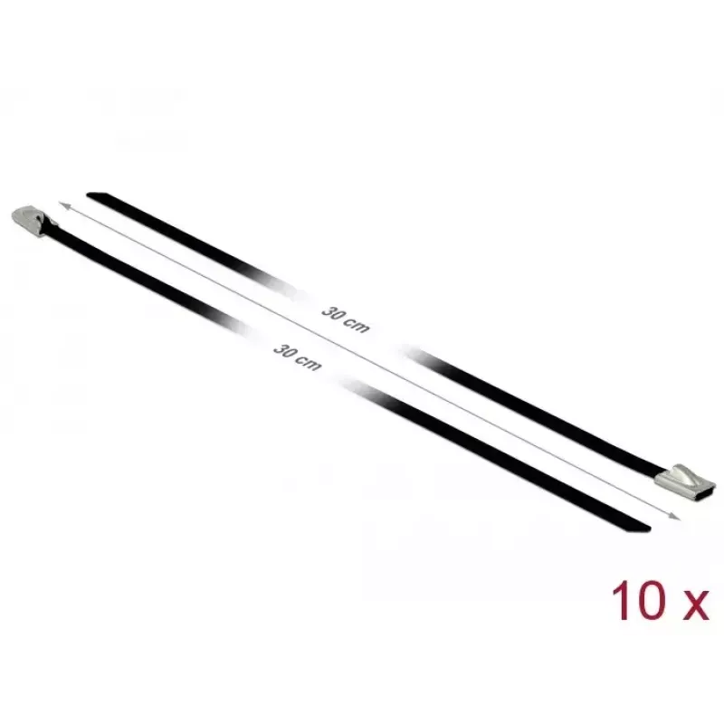 Abraçadeira DeLOCK 18810 aço inoxidável preto 10 unid.