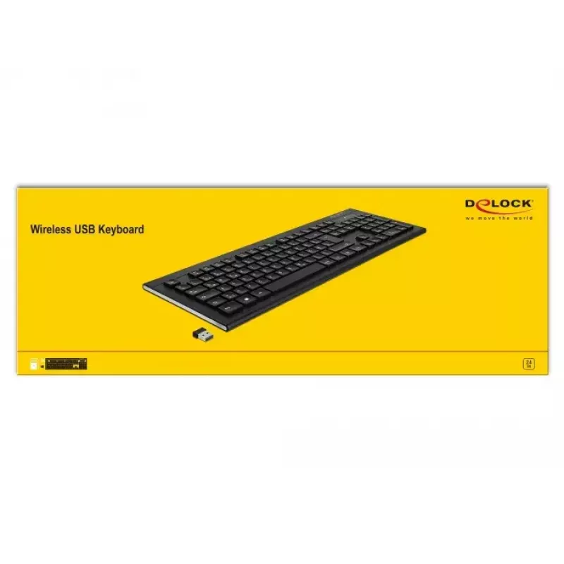 Teclado DeLOCK 12671 Office RF sem fios QWERTZ alemão preto