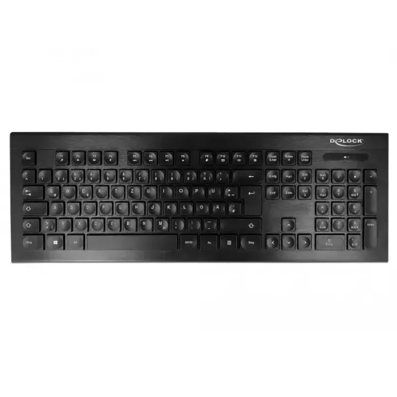 Teclado DeLOCK 12671 Office RF sem fios QWERTZ alemão preto
