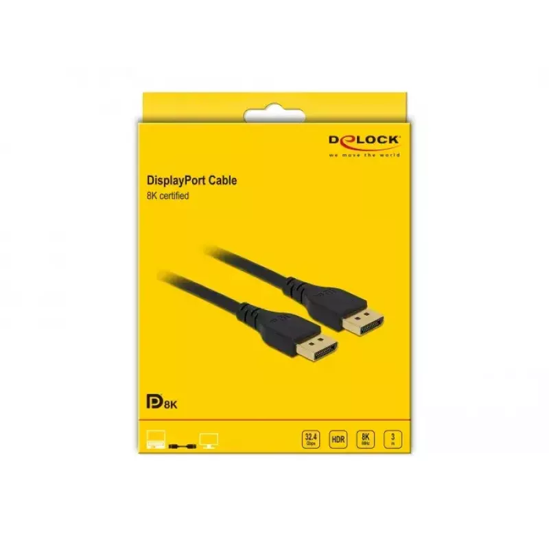 Cabo DisplayPort DeLOCK 85911 8K 60 Hz 3 m