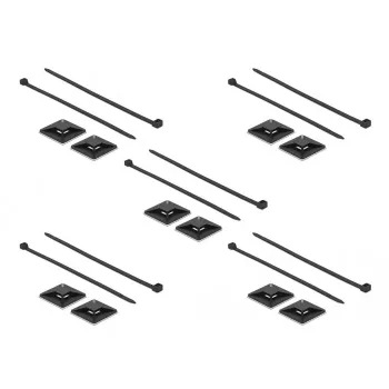 Montagem de abraçadeiras DeLOCK 18675 preto nylon 10 unid.