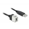 Módulo Keystone DeLOCK 86382 plano preto branco USB C