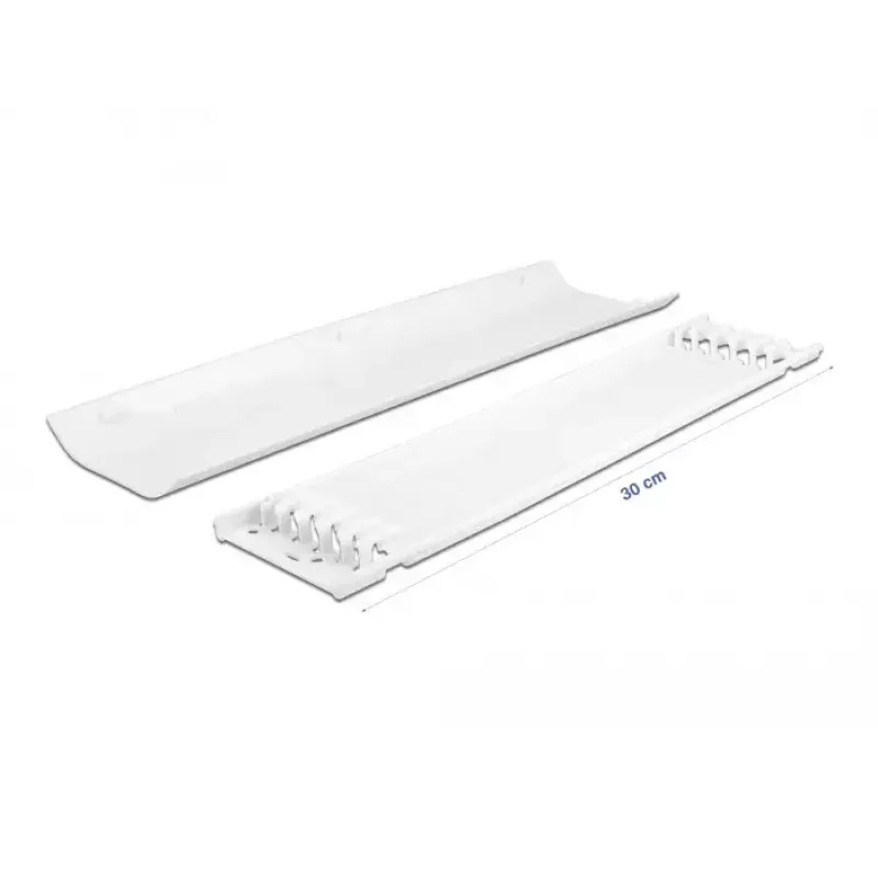 Calha para cabos DELOCK 20886, polipropileno, branco, 300×85×10 mm, 2 unid.