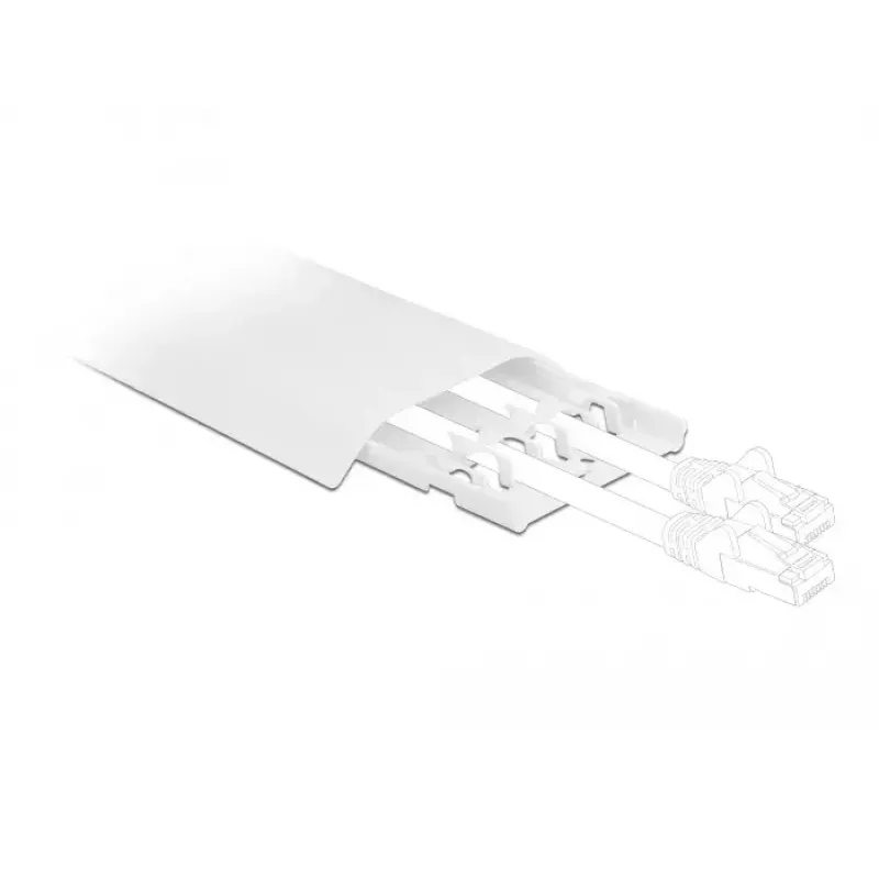Calha para cabos DELOCK 20886, polipropileno, branco, 300×85×10 mm, 2 unid.