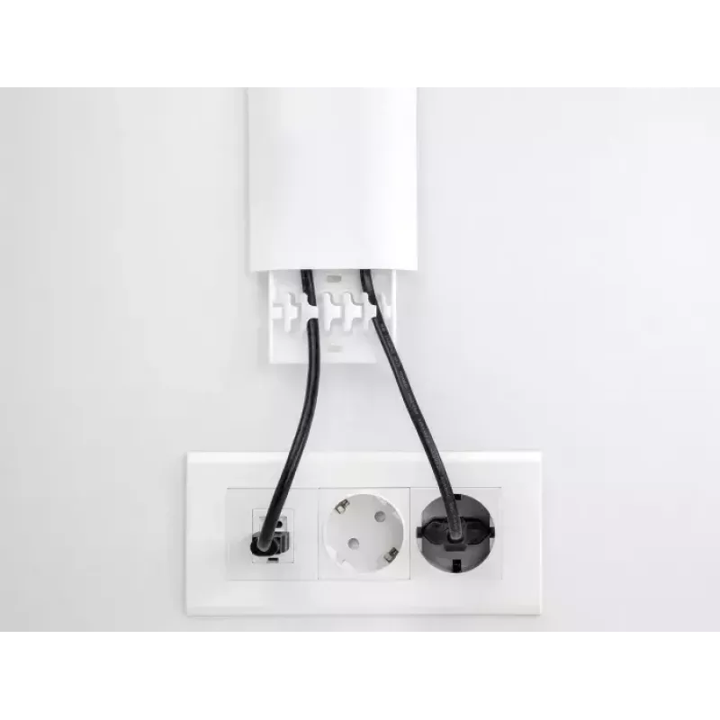 Calha para cabos DELOCK 20886, polipropileno, branco, 300×85×10 mm, 2 unid.