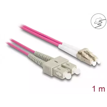 Cabo de fibra ótica DeLOCK LC Duplex para SC Duplex OM4 1 m