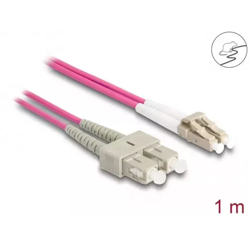 Cabo de fibra ótica DeLOCK LC Duplex para SC Duplex OM4 1 m