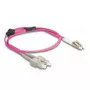Cabo de fibra ótica DeLOCK LC Duplex para SC Duplex OM4 1 m