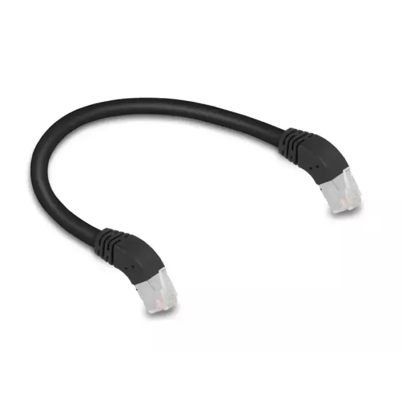 Cabo de rede DeLOCK RJ45 Cat.6A S/FTP 45° para baixo 0,25 m preto