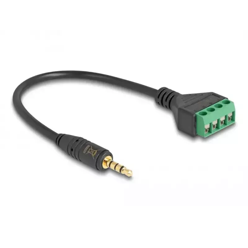 Cabo de áudio DeLOCK 66268 0,2 m 3,5 mm fêmea terminal macho preto verde