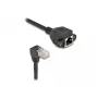 Cabo de extensão de rede DeLOCK S/FTP RJ45 90° angular para RJ45 Cat.6A 1 m preto