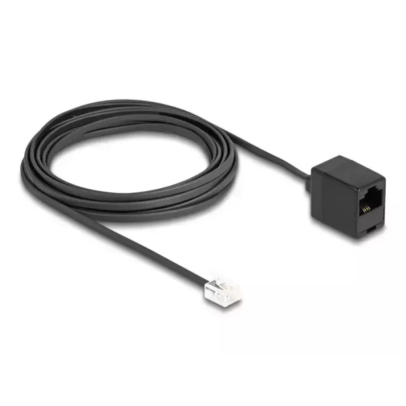 Cabo telefónico DeLOCK RJ11 macho para RJ45 fêmea preto 5 m