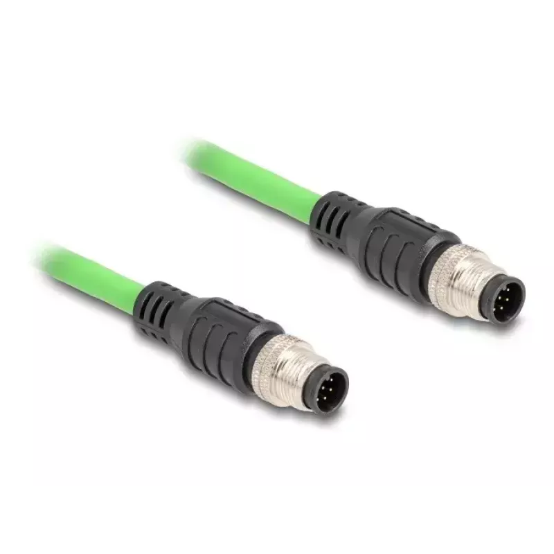 Cabo de rede DeLOCK M12 cabo codificado A 8 pinos macho para macho PUR (TPU) 2 m