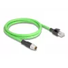 Cabo de rede DeLOCK M12 cabo codificado X 8 pinos macho para RJ45 macho PUR TPU 2m