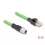 Cabo de rede DeLOCK M12 cabo codificado X 8 pinos macho para RJ45 macho PUR TPU 2m