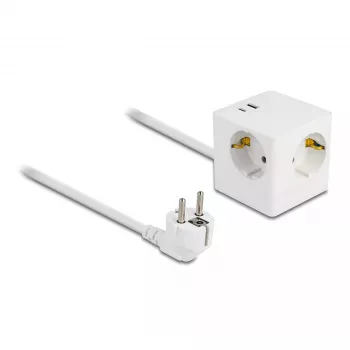 Extensão de alimentação DeLOCK 11502 1,5 m 3 tomadas AC interior branco