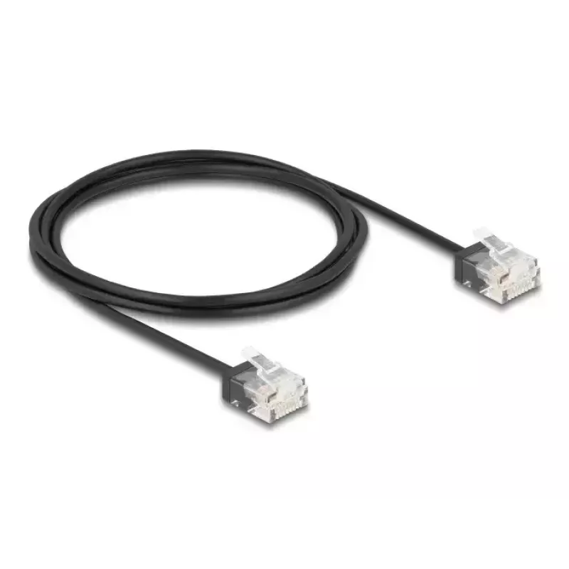 Cabo de rede DeLOCK RJ45 Cat.6 UTP ultra fino 2 m preto