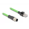 Cabo de rede DeLOCK M12 D-codificado 4 pinos ficha para ficha RJ45 PUR (TPU) 2 m