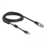 Cabo de áudio DeLOCK 3 m XLR 3 pinos USB Type-A preto prateado 84178