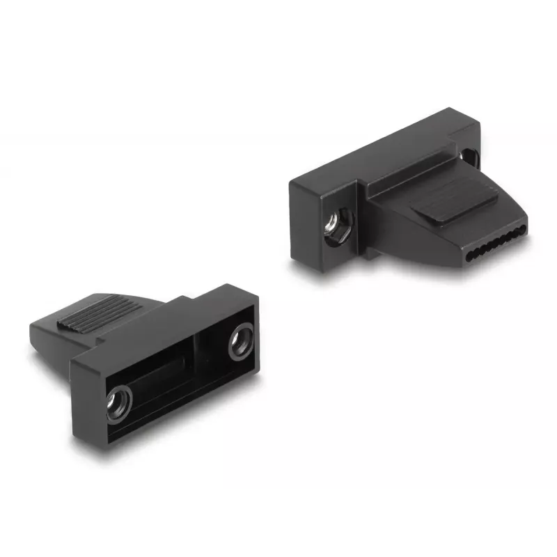 Passa-cabos DELOCK caixa D-Sub 9 pinos para cabo plano, plástico, preto, 25×32×14 mm