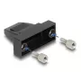 Passa-cabos DELOCK caixa D-Sub 9 pinos para cabo plano, plástico, preto, 25×32×14 mm