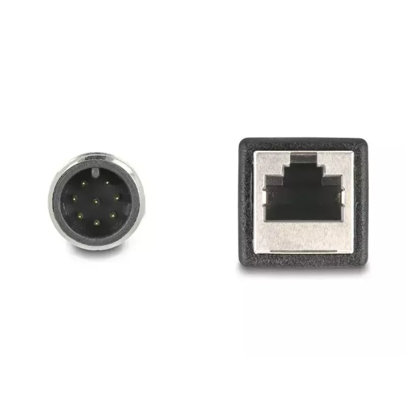 Cabo de rede DeLOCK M12 A-codificado 8 pinos ficha para conector fêmea RJ45 Cat5e 0,5 m preto