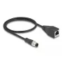 Cabo de rede DeLOCK M12 A-codificado 8 pinos ficha para conector fêmea RJ45 Cat5e 0,5 m preto