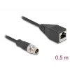 Cabo DeLOCK M12 X-codificado 8 pinos ficha para conector fêmea RJ45 Cat5e 0,5 m preto
