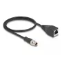 Cabo DeLOCK M12 X-codificado 8 pinos ficha para conector fêmea RJ45 Cat5e 0,5 m preto