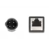 Cabo Ethernet industrial DeLOCK M12 D-codificado 4 pinos ficha para conector fêmea RJ45 Cat5e 0,5 m preto