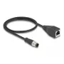 Cabo Ethernet industrial DeLOCK M12 D-codificado 4 pinos ficha para conector fêmea RJ45 Cat5e 0,5 m preto