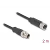 Cabo de rede DeLOCK M12 X-codificado 8 pinos ficha para conector fêmea Cat5e 2 m preto