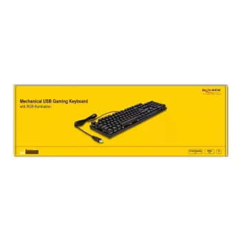 Teclado gaming DeLOCK 12115 USB QWERTZ alemão preto mecânico RGB