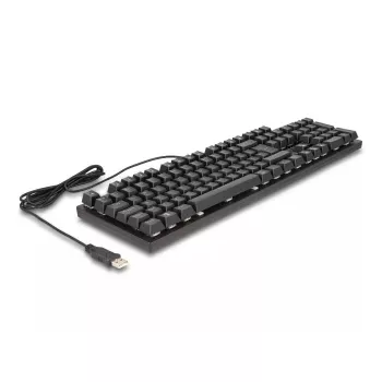 Teclado gaming DeLOCK 12115 USB QWERTZ alemão preto mecânico RGB