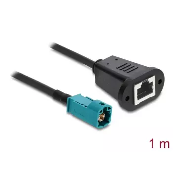 Cabo coaxial DELOCK 90699 com conector HSD-Z para RJ-45, 1 m, preto/azul