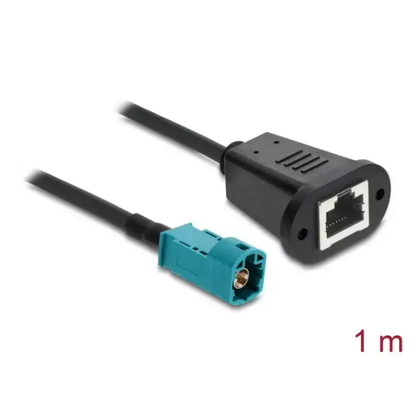 Cabo coaxial DELOCK 90699 com conector HSD-Z para RJ-45, 1 m, preto/azul