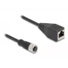 Cabo adaptador DeLOCK M12 D-codificado 4 pinos fêmea para fêmea RJ45 50 cm