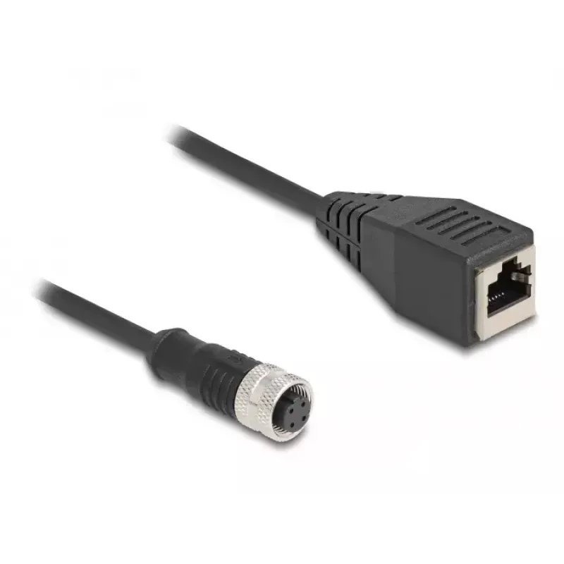 Cabo adaptador DeLOCK M12 D-codificado 4 pinos fêmea para fêmea RJ45 50 cm