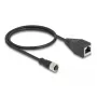 Cabo adaptador DeLOCK M12 D-codificado 4 pinos fêmea para fêmea RJ45 50 cm