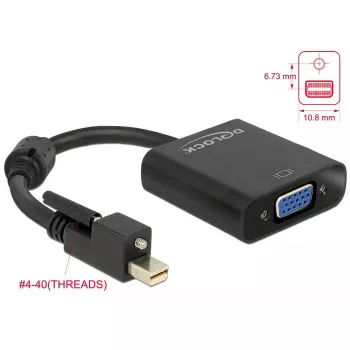Adaptador de cabo de vídeo DeLOCK 62641 Mini DisplayPort para VGA 0,25 m