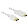 Adaptador de cabo de vídeo DeLOCK 83819 3 m DisplayPort HDMI branco