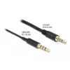 Cabo de extensão de áudio DeLOCK 66074 3,5 mm 4 pinos macho para fêmea ultra fino 0,5 m preto