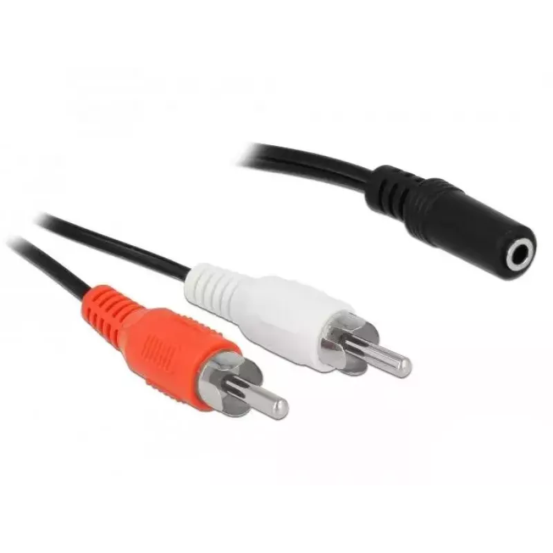 Cabo de áudio DeLOCK 85808 1,4 m 2xRCA 3,5 mm preto vermelho branco