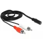 Cabo de áudio DeLOCK 85808 1,4 m 2xRCA 3,5 mm preto vermelho branco