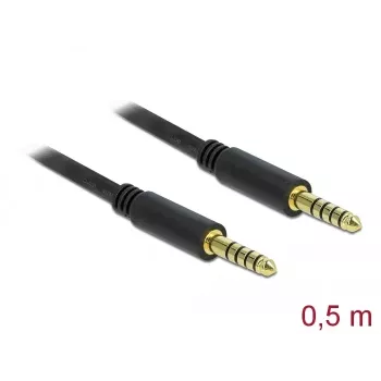 Cabo de áudio DeLOCK 85790 0,5 m 4,4 mm preto