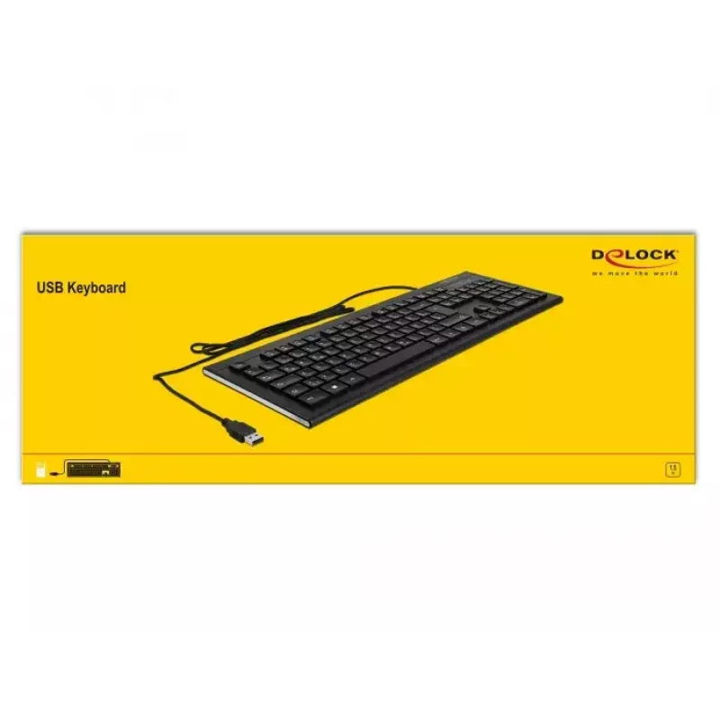 Teclado DeLOCK 12672 Office USB QWERTZ alemão preto