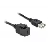 Módulo Keystone DeLOCK 86384 plano preto USB-C