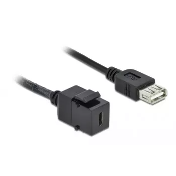 Módulo Keystone DeLOCK 86384 plano preto USB-C